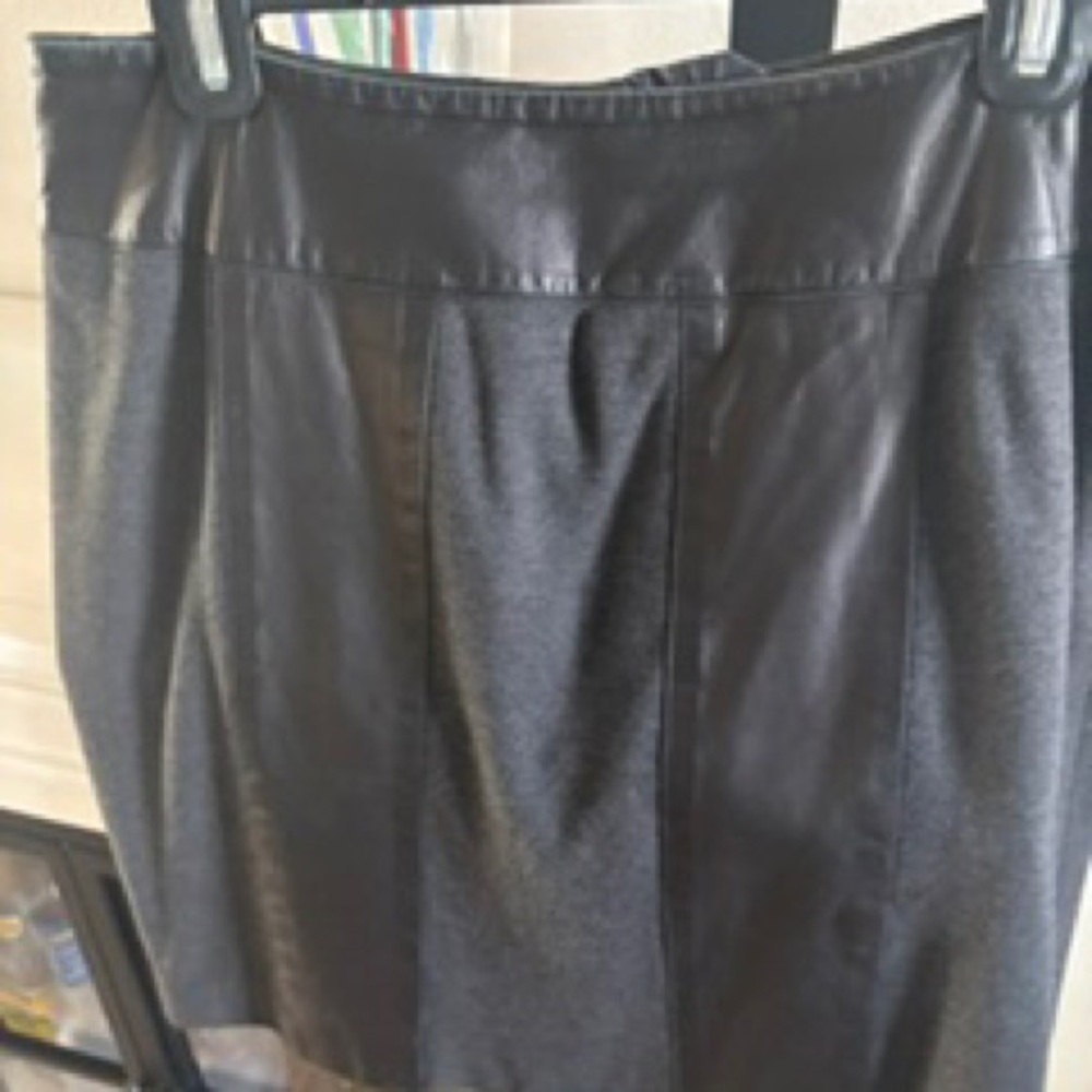 Gorg Anthropology genuine leather Helios & Luna panel black skirt black sz 8